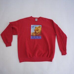 Vintage Disney Winnie the Pooh Red Crewneck Cartoon 90s Streetwear XL
